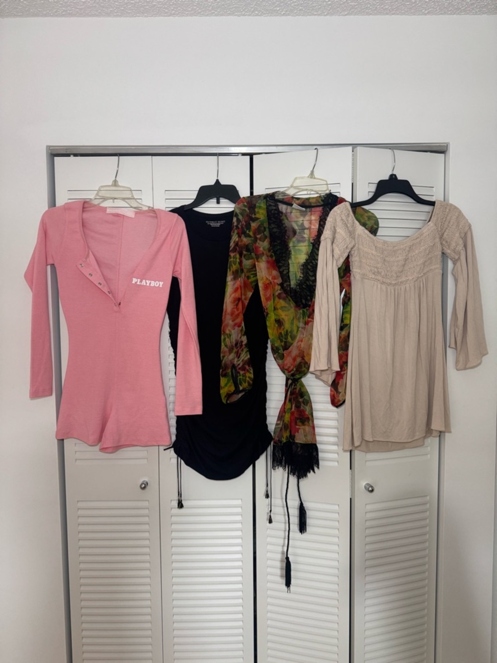 Lot of 4- Victoria’s Secret, beach bunny cover-up, Playboy romper, sky dress